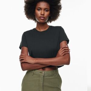 Wilfred Aritzia Weekend T-Shirt Small Black Crop Tee